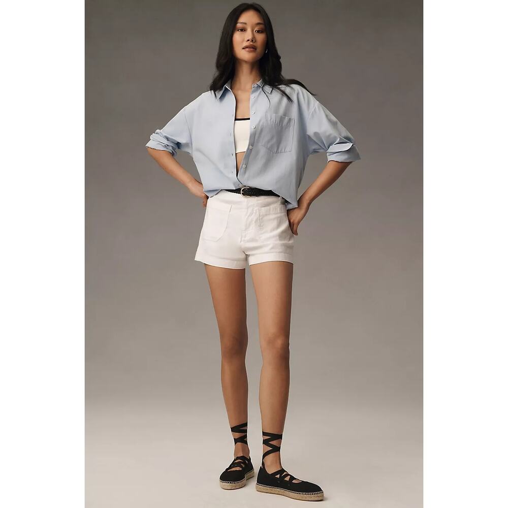 Anthropologie - Colette Linen Blend High-Rise Shorts by Maeve